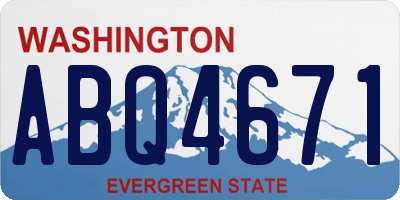 WA license plate ABQ4671