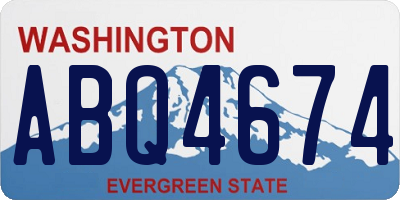 WA license plate ABQ4674