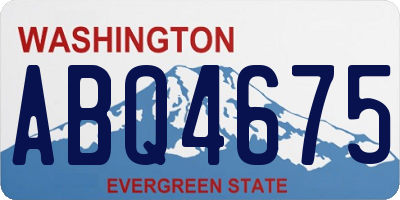 WA license plate ABQ4675