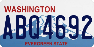 WA license plate ABQ4692