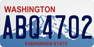 WA license plate ABQ4702