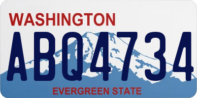 WA license plate ABQ4734