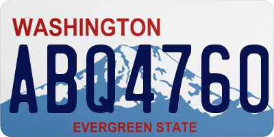 WA license plate ABQ4760