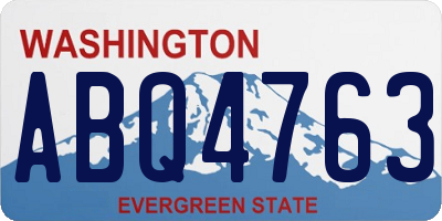 WA license plate ABQ4763