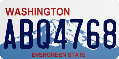 WA license plate ABQ4768