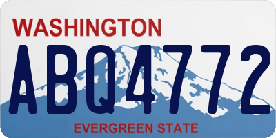 WA license plate ABQ4772