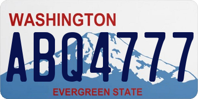 WA license plate ABQ4777
