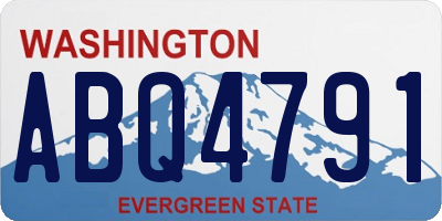 WA license plate ABQ4791