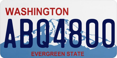 WA license plate ABQ4800