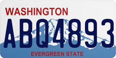 WA license plate ABQ4893