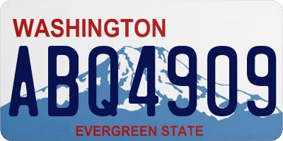 WA license plate ABQ4909