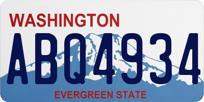 WA license plate ABQ4934