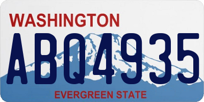WA license plate ABQ4935