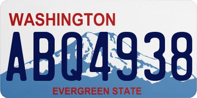 WA license plate ABQ4938