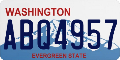 WA license plate ABQ4957