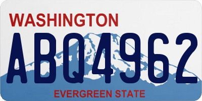 WA license plate ABQ4962