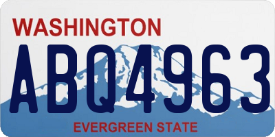 WA license plate ABQ4963