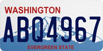 WA license plate ABQ4967