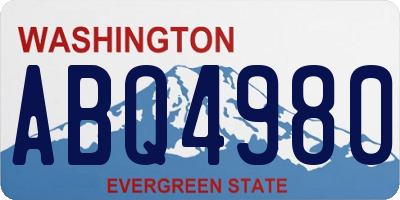 WA license plate ABQ4980