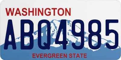 WA license plate ABQ4985