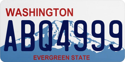 WA license plate ABQ4999