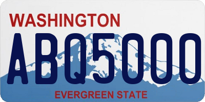 WA license plate ABQ5000