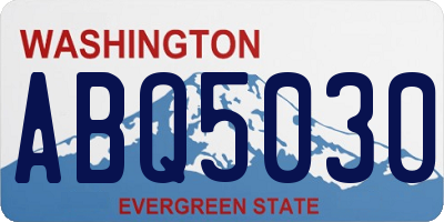 WA license plate ABQ5030