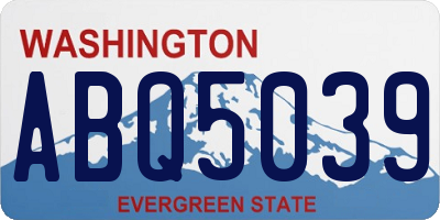 WA license plate ABQ5039