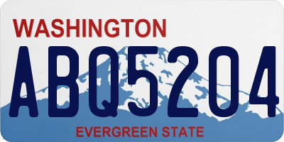 WA license plate ABQ5204