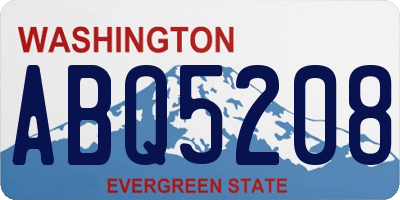 WA license plate ABQ5208