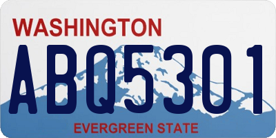 WA license plate ABQ5301