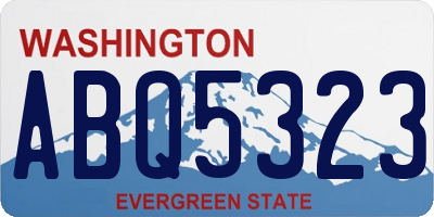 WA license plate ABQ5323