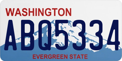 WA license plate ABQ5334