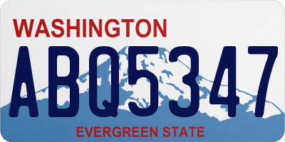 WA license plate ABQ5347