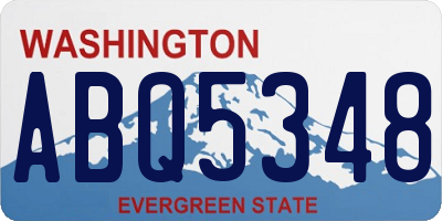 WA license plate ABQ5348