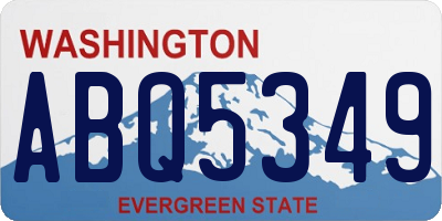 WA license plate ABQ5349