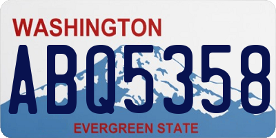 WA license plate ABQ5358