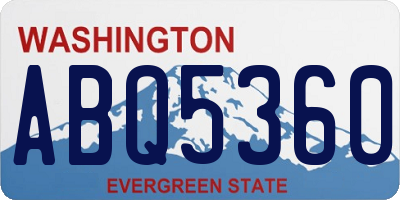 WA license plate ABQ5360