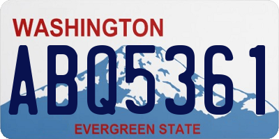 WA license plate ABQ5361