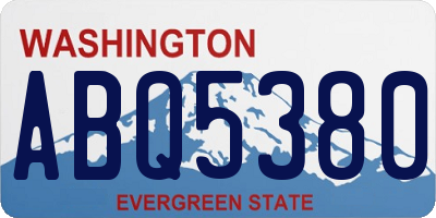 WA license plate ABQ5380