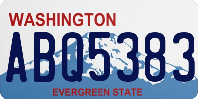 WA license plate ABQ5383