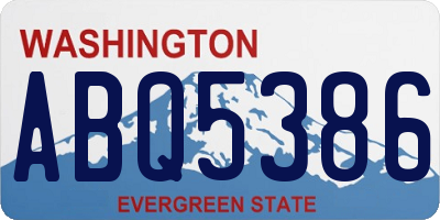 WA license plate ABQ5386