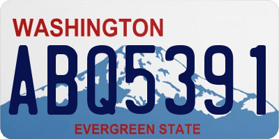 WA license plate ABQ5391