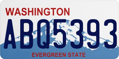 WA license plate ABQ5393