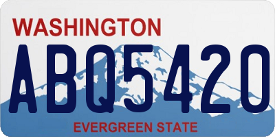 WA license plate ABQ5420