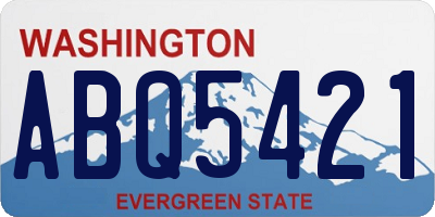 WA license plate ABQ5421
