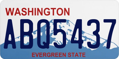 WA license plate ABQ5437