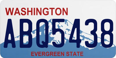 WA license plate ABQ5438
