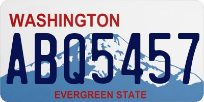 WA license plate ABQ5457