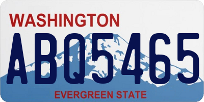 WA license plate ABQ5465